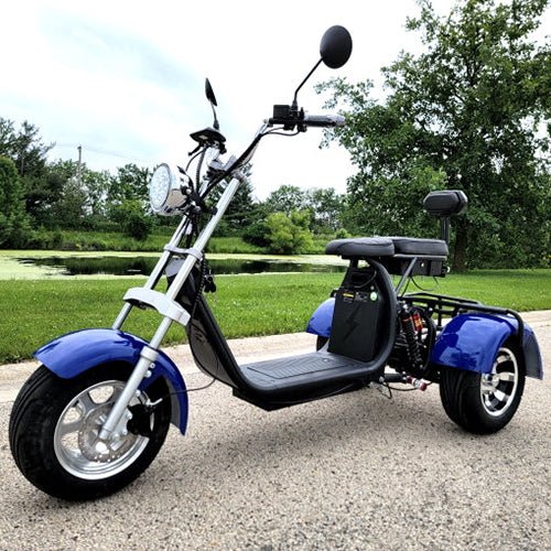 GSI - E-Mod 2000W Electric 3 Wheel Fat Tire Scooter Trike Harley Chopper Style CityCoco - EMod GSI - E-Mod 2000W Electric 3 Wheel Fat Tire Scooter Trike Harley Chopper Style CityCoco - EMod